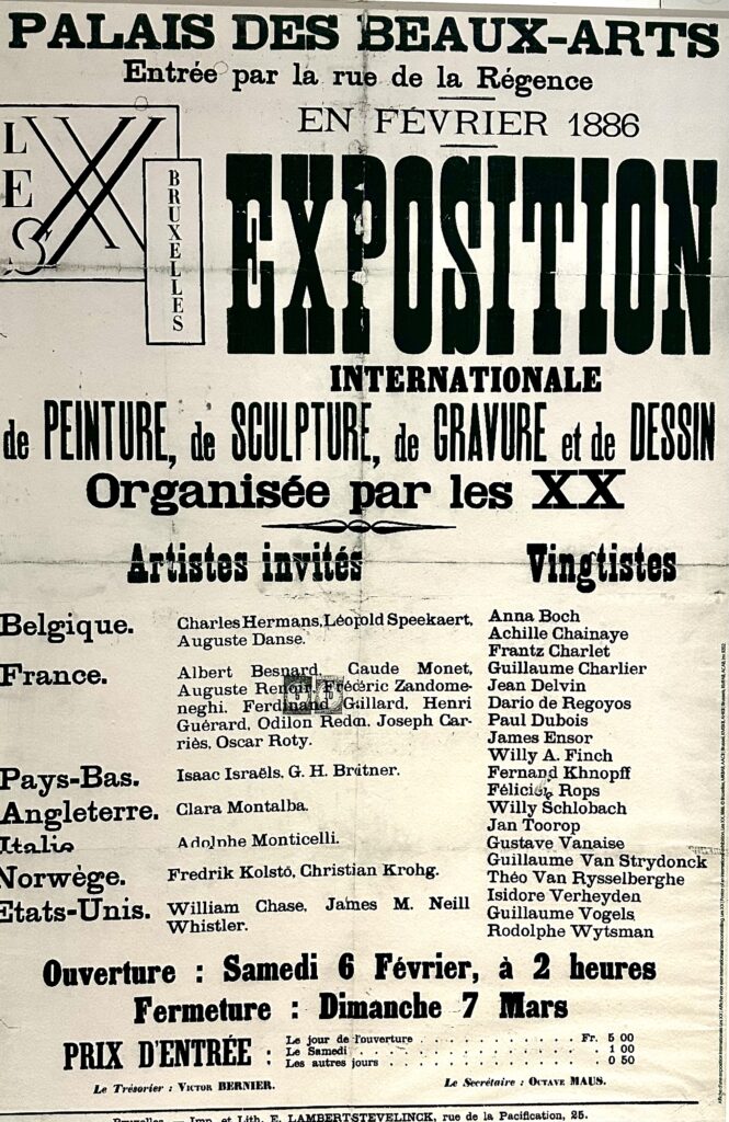 affiche de l'exposition des XX - février 1886