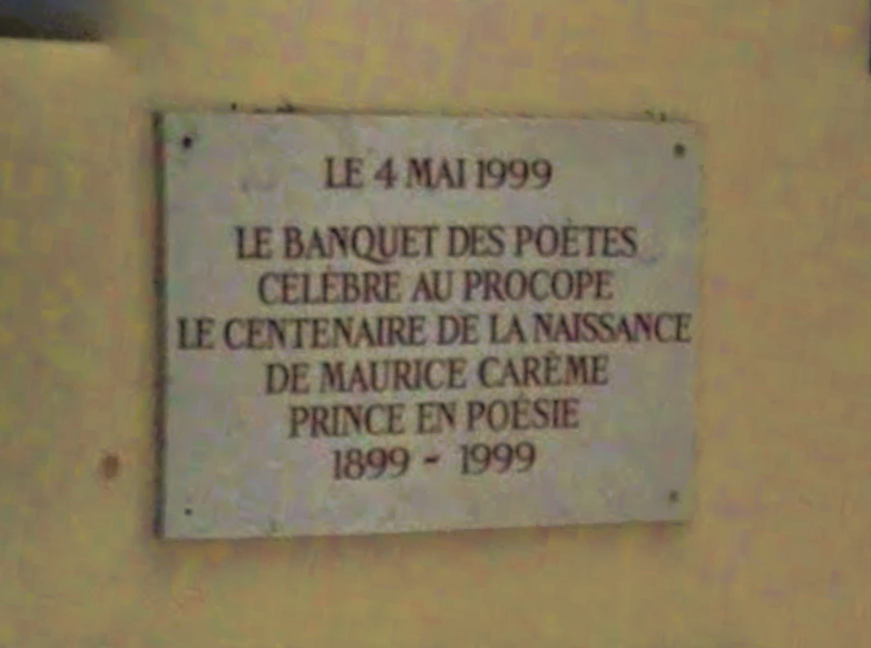 Le Café Procope, Paris, 2 Cr du Commerce Saint-André . Image Google Maps.