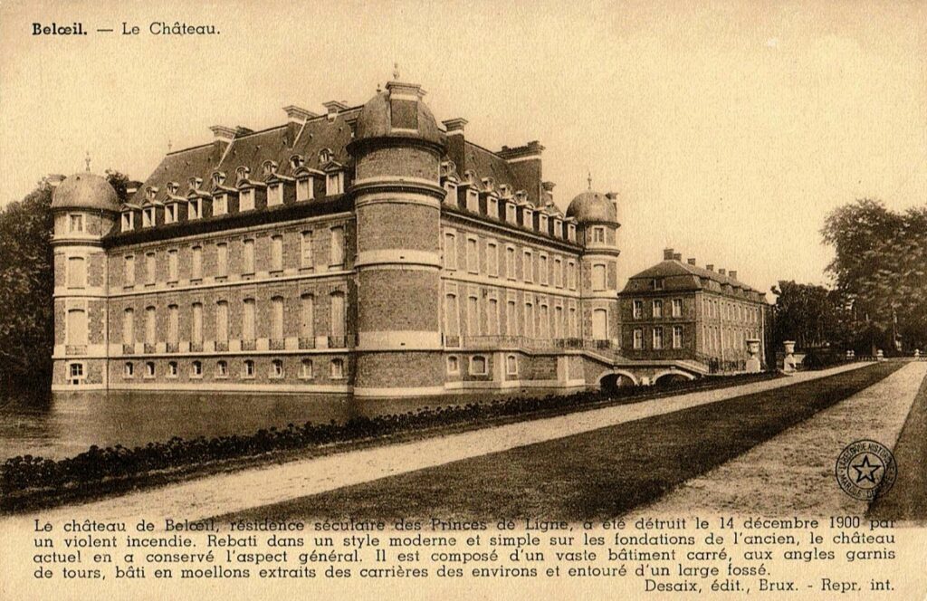 Beloeil. Le château après l'incendie de décembre 1900.