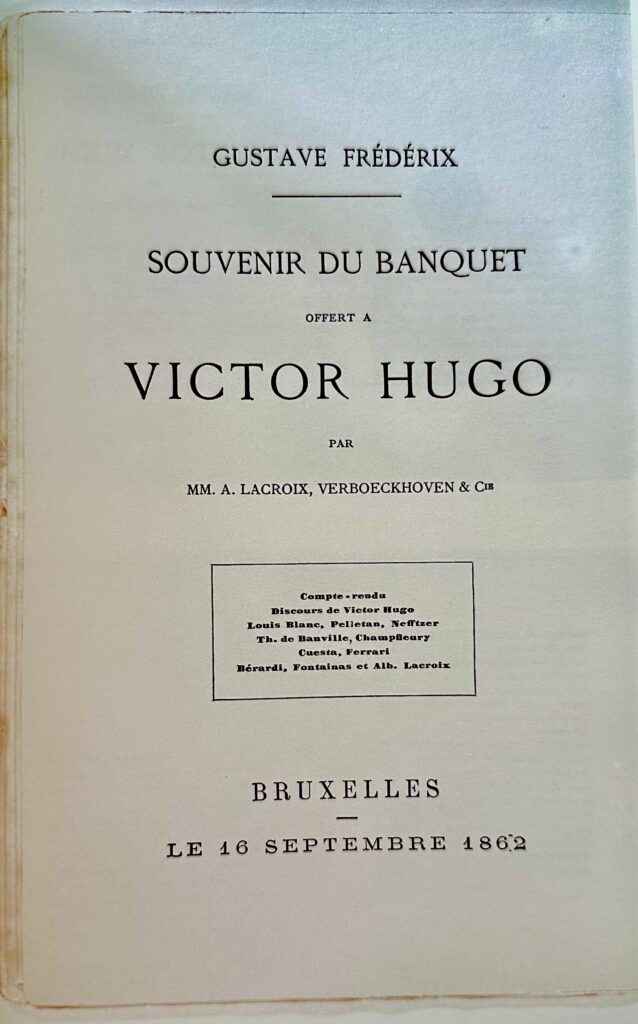 Souvenirs du Banquet par Gustave Frédérix.