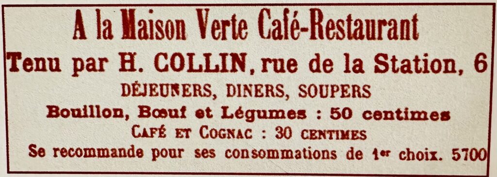 Publicité de la Maison Verte