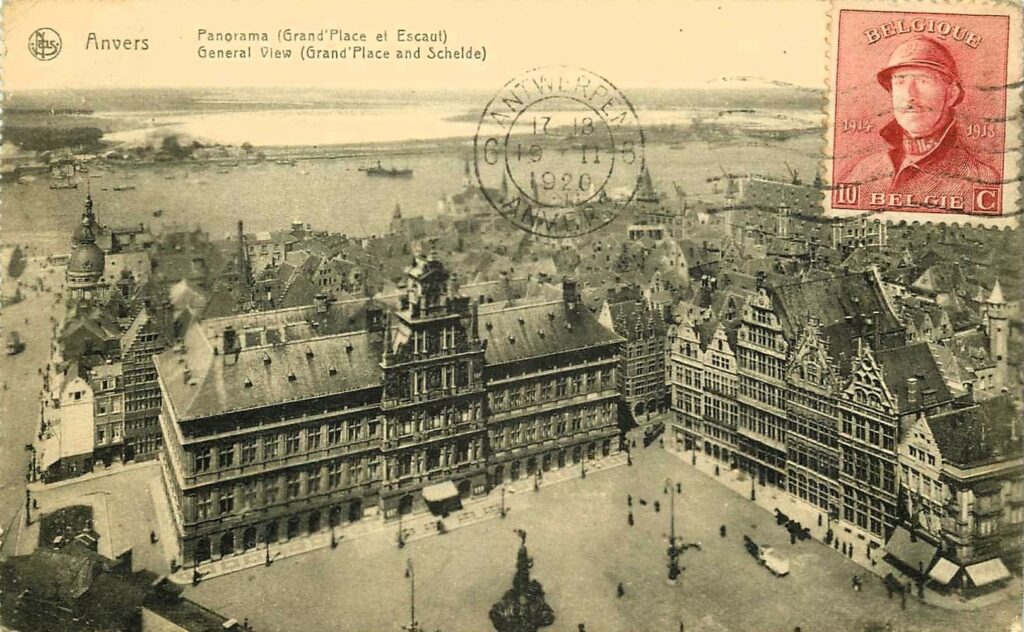 Anvers. Panorama. La Grand Place et l'Escaut